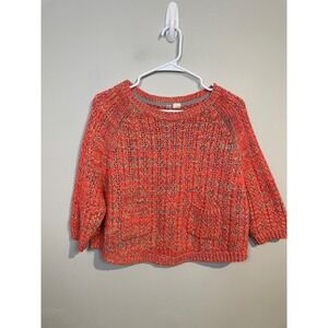 Anthropologie Moth Neon Marled Swing Sweater Size Small Artsy Feminine Bold